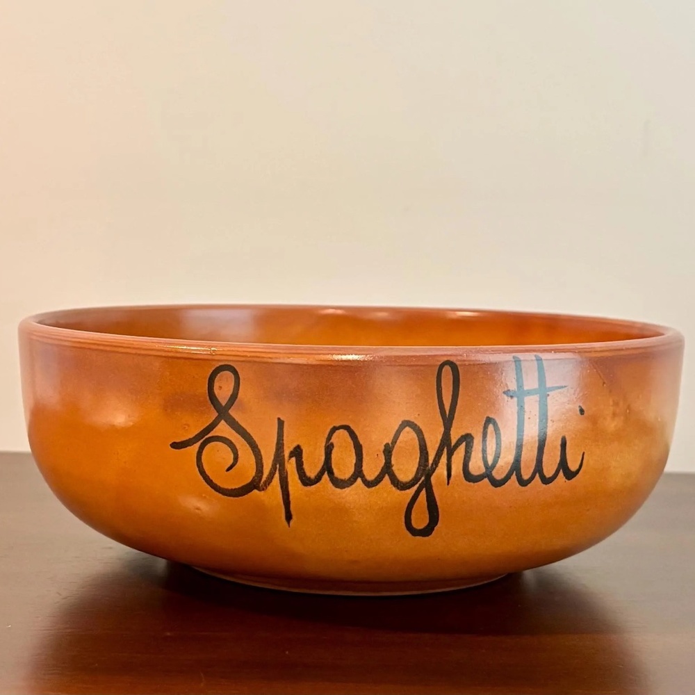 Handmade European Ceramic Spaghetti Bowl 10"